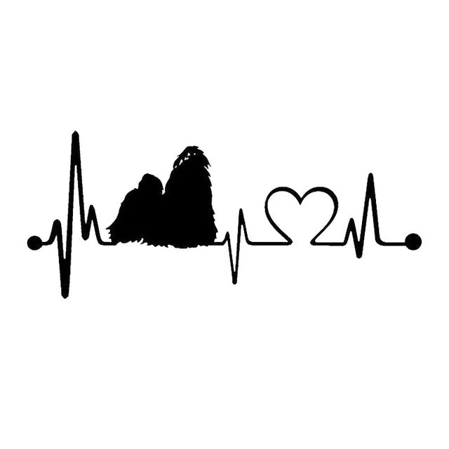 Shih Tzu Heartbeat Lifeline Dog Stickers