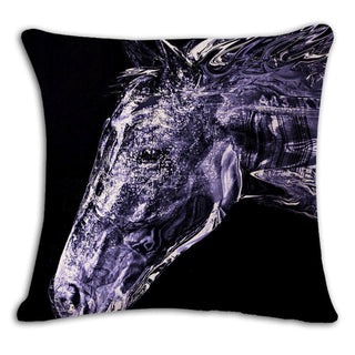 Square Horse Printed Cushion Cover Vintage Pillow Covers