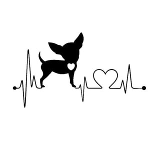 Cute Chihuahua Heartbeat Dog Heart Stickers