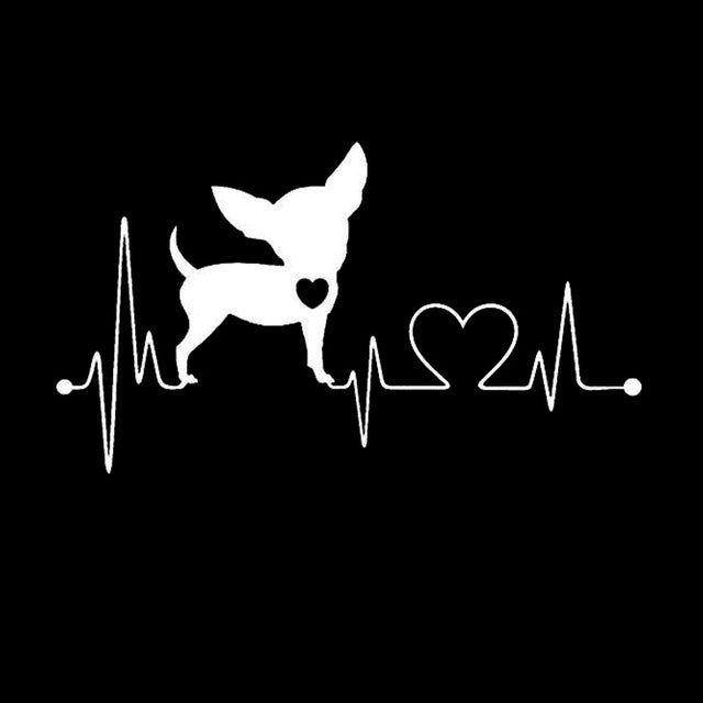 Cute Chihuahua Heartbeat Dog Heart Stickers