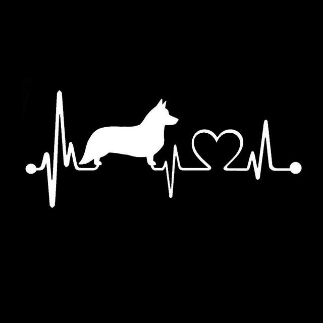 Cardigan Welsh Corgi Dog Heartbeat Stickers