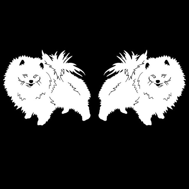 Two Pomeranian Dog Lovely Stickers