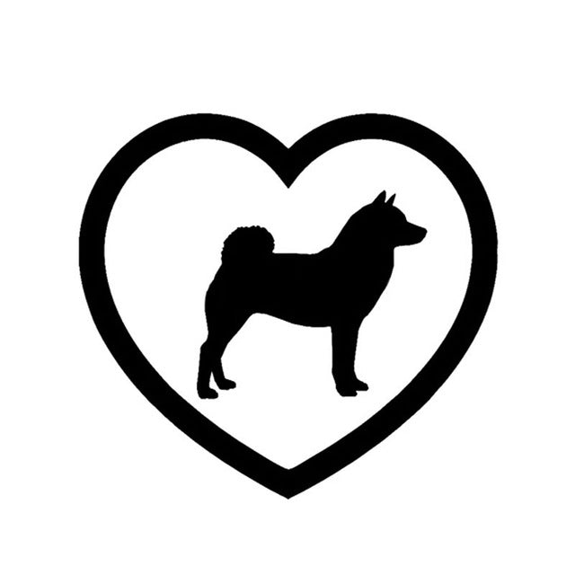 Heart Akita Husky Love Dog Stickers
