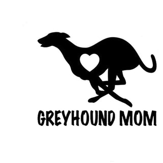 "Greyhound Mom" Love Heart Dog Stickers