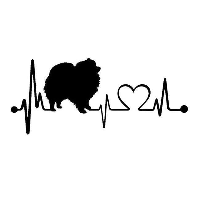 Pomeranian Heartbeat Dog Stickers