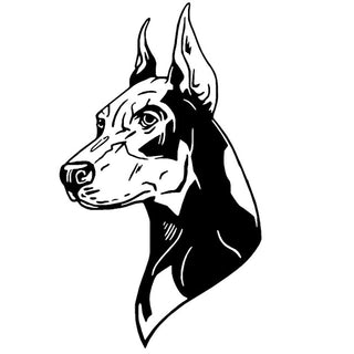 Doberman Pinscher Dog Head Stickers