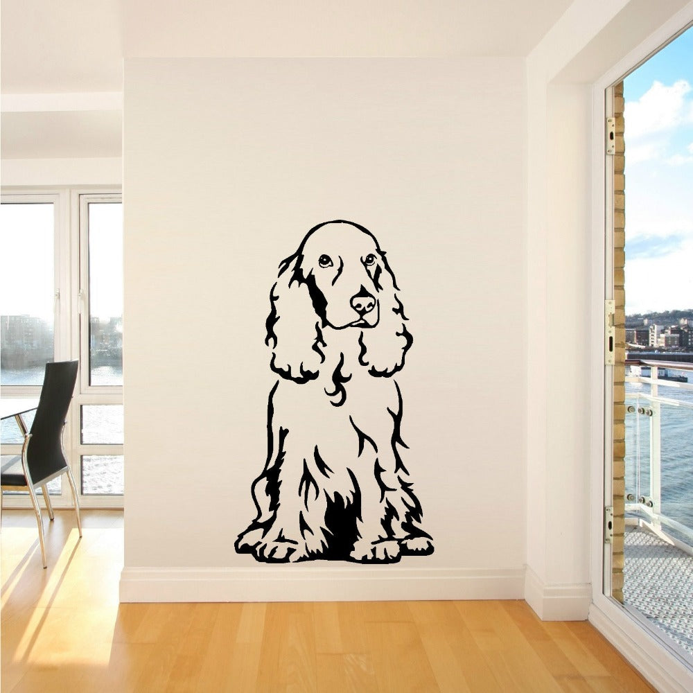 Cartoon Cocker Spaniel Dog Sitting Wall Stickers