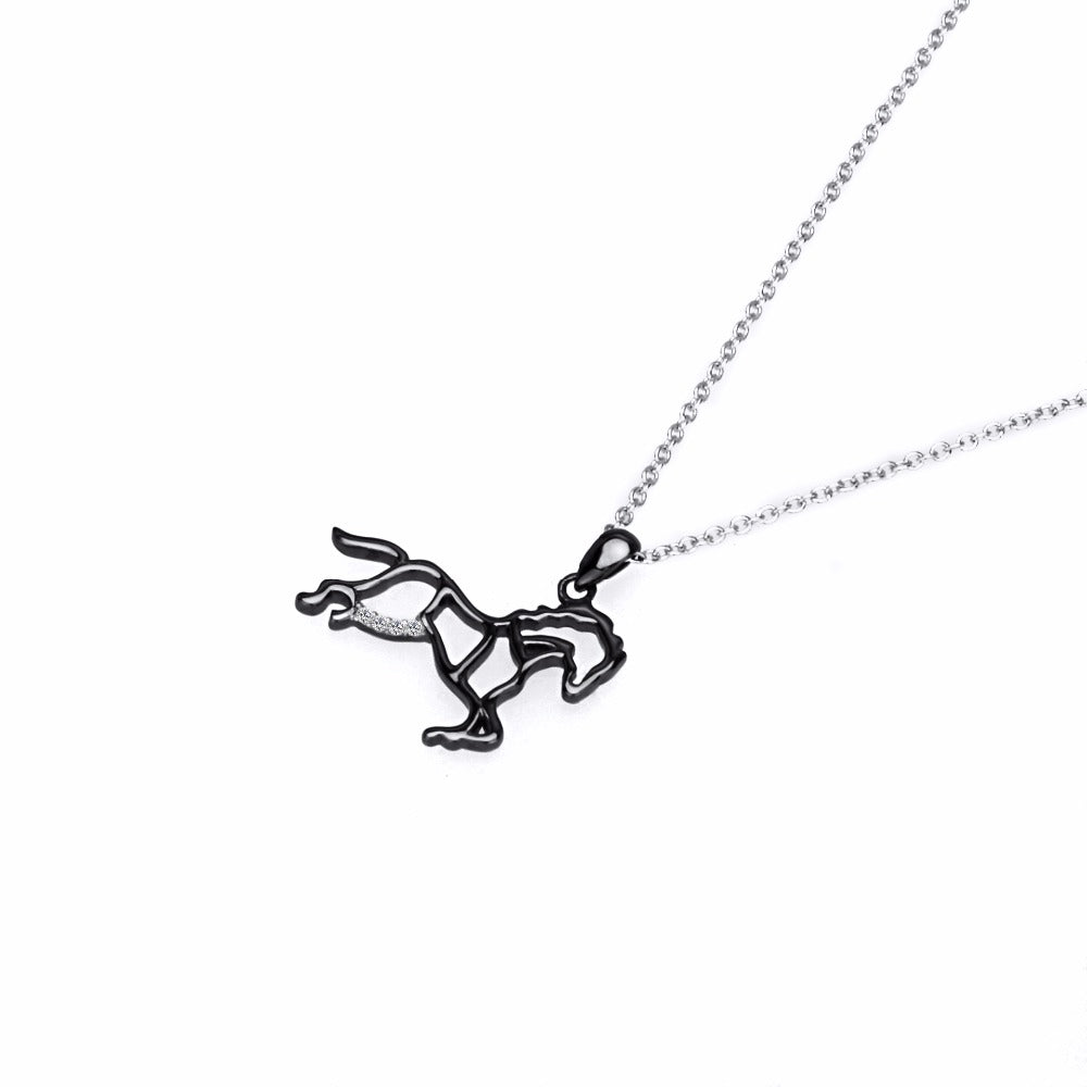 Black Running Horse Necklaces
