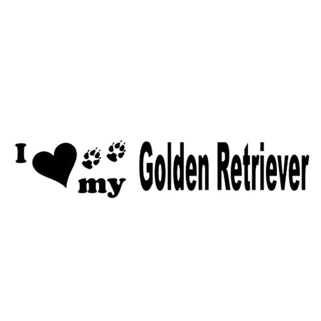 I Love Vinyl My Golden Retriever Car Stickers