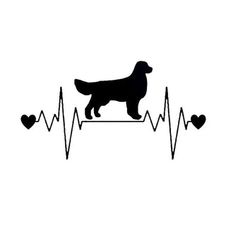 Golden Retriever Heartbeat Lifeline Dog Decal Car Stickers