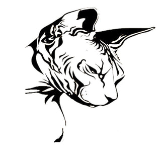 Cool Sphynx Cat Head Stickers