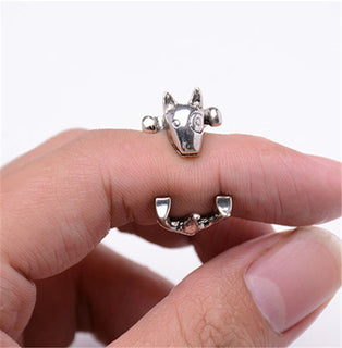 Retro Bull Terrier Dog Rings