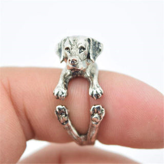 Vintage Labrador Retriever Dog Rings