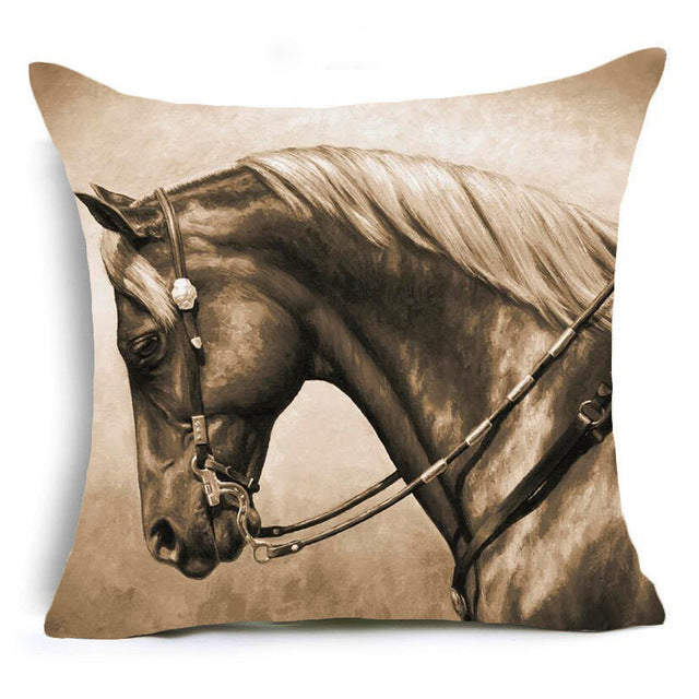 Horse Deer Wolf Pillow Covers