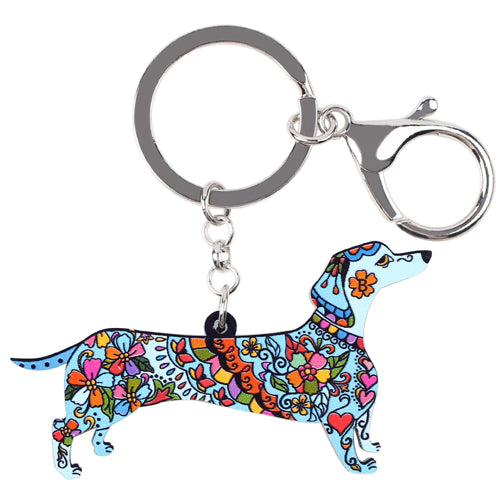 Colorful Enamel Dachshund Dog Keychains