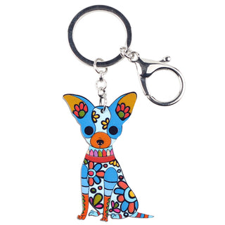 Colorful Chihuahua Dog Keychains