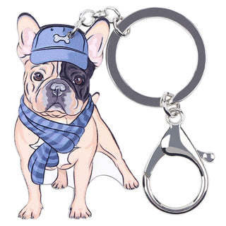 Cute French Bulldog Charm Keychains