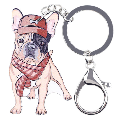 Cute French Bulldog Charm Keychains