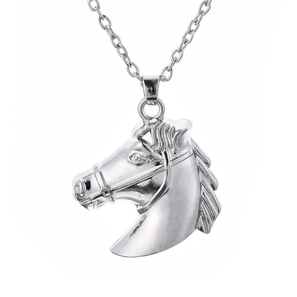 Horse Head Riding Equestrian Silver Plated Necklaces