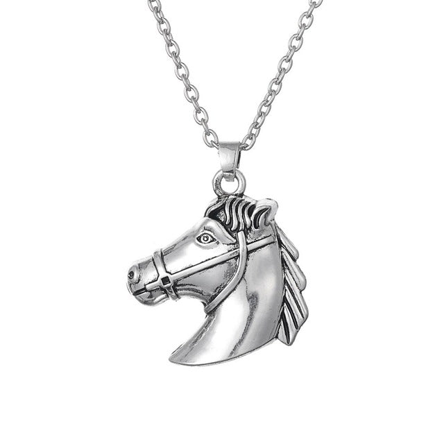 Horse Head Riding Equestrian Silver Plated Necklaces