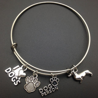 I Love Dogs Dachshund Dog Person Dog Paw Bracelets