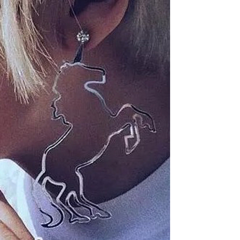 Clear Horse Earrings