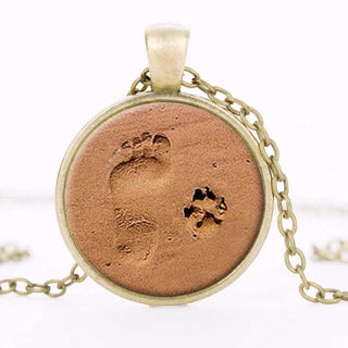 Print Paw Dog And Footprint Necklaces