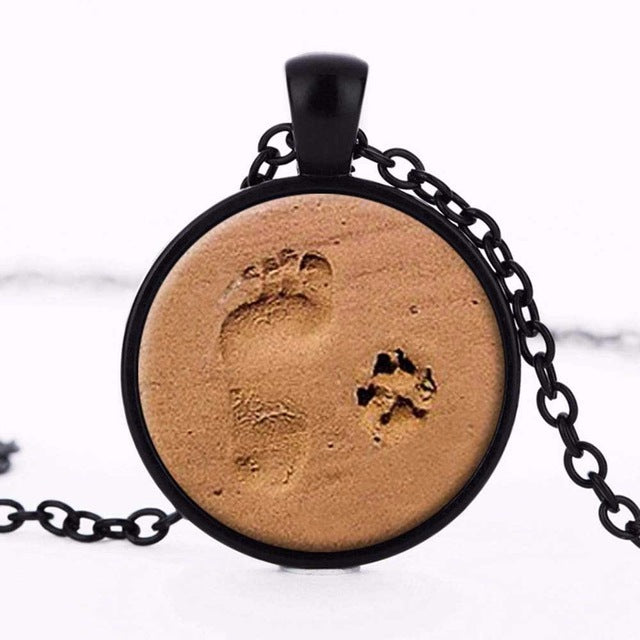 Print Paw Dog And Footprint Necklaces