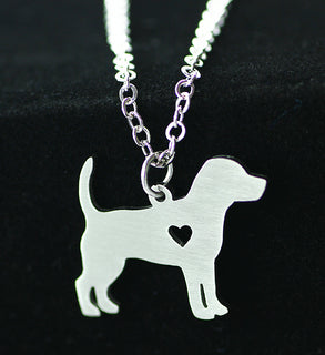 Stainless Steel Simple Beagle Dog Necklaces