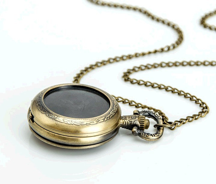 Vintage Black Nightmare Horse Pocket Watch Necklaces