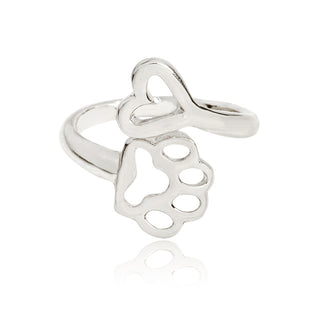 My Heart Hollow Dog Paw Rings