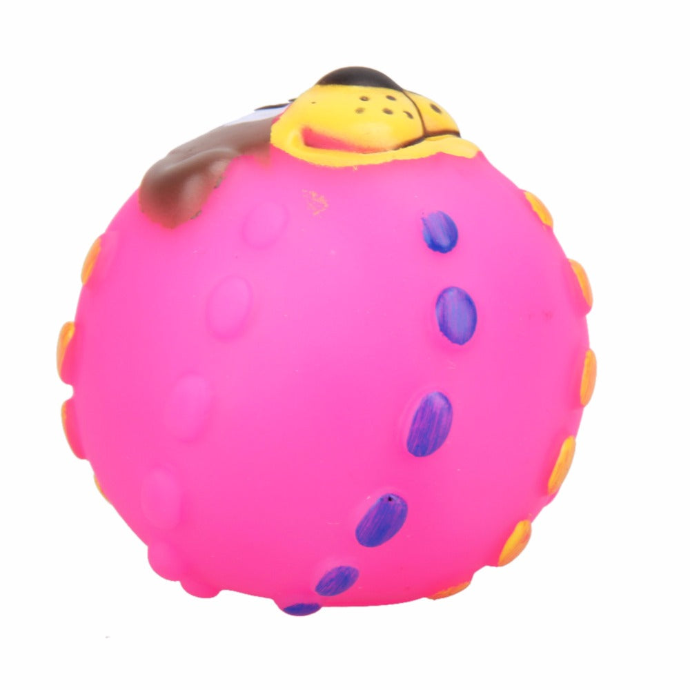 Soft Rubber Sound Dog Face Ball Toys