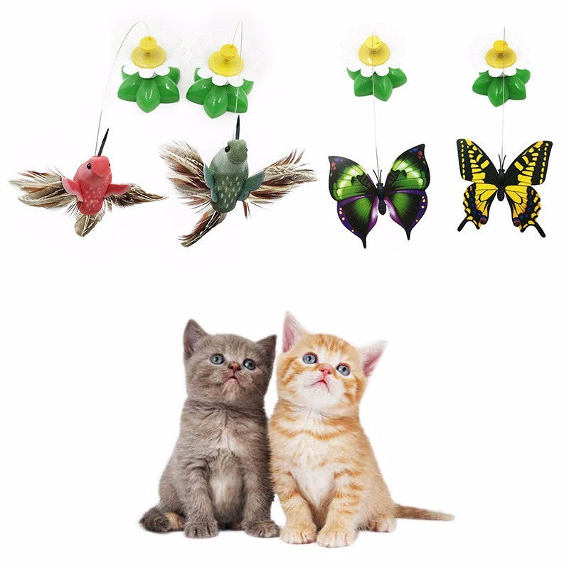 Electric Rotating Colorful Butterfly Funny Dog Cat Toys Bird Pet Seat Trainning