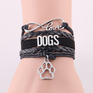 Infinity Love Dog Paw Bracelets