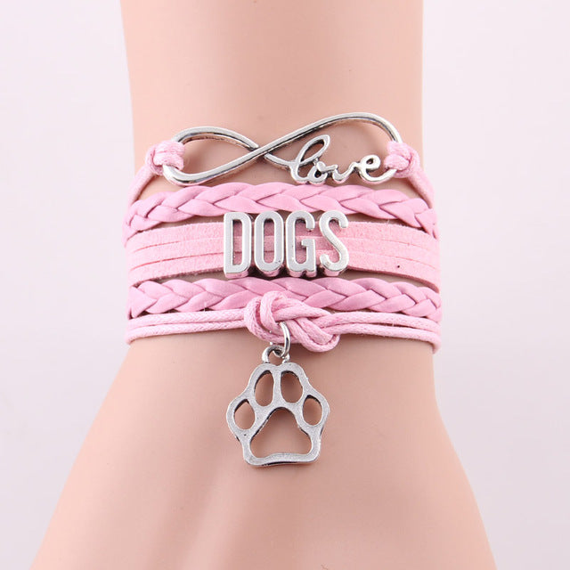 Infinity Love Dog Paw Bracelets