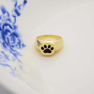 Vintage Black Dog Paw Rings