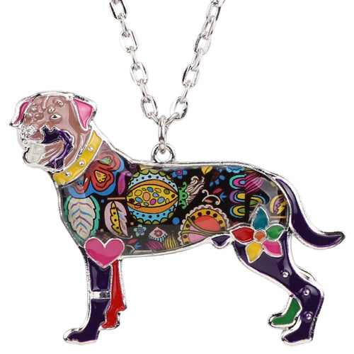 Enamel Rottweiler Dog Necklaces