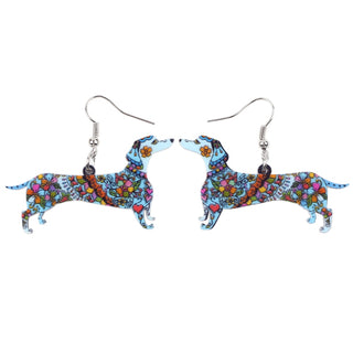 Colorful Dachshund Dog Earrings