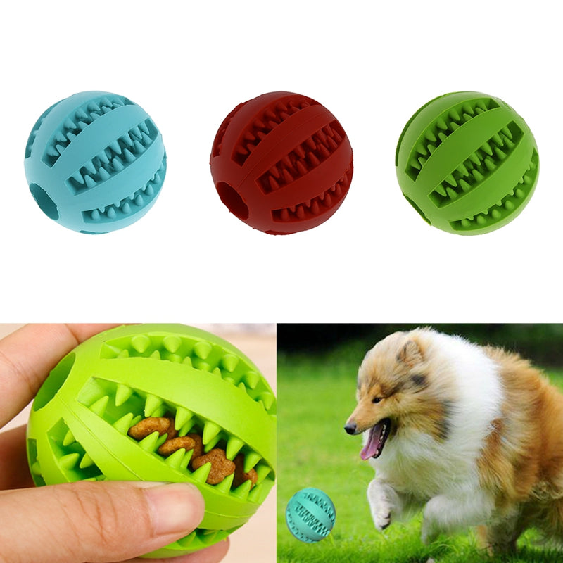 1 Pcs 5cm Pet Dog Chew Toy Food Dispenser Ball Bite-Resistant Clean Teeth Natural Rubber