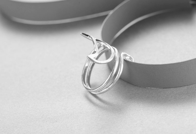 Silver Twine Cat Rings