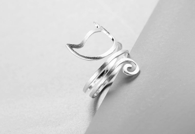 Silver Twine Cat Rings
