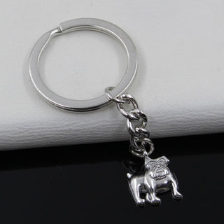 Antique Silver Plated Bulldog Keychains