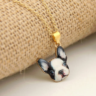 Vintage Gold Cute French Bulldog Necklaces