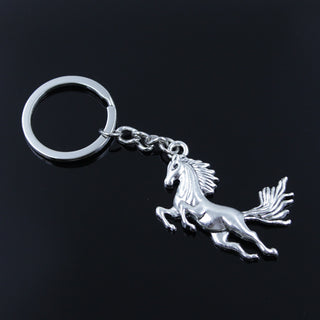 Vintage Running Horse Antique Silver Keychains