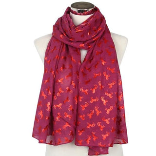 New Fushia Bronzing Red Horse Scarves