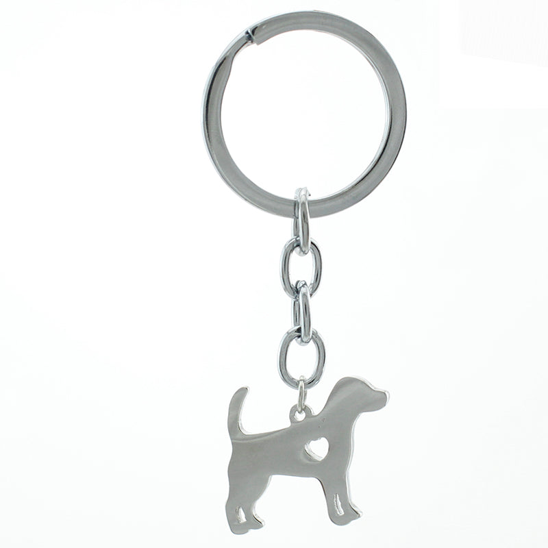 Stainless Steel Beagle Dog Keychains