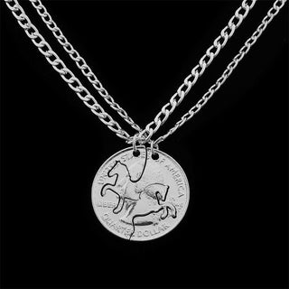 American Coin Horse Head Couple Necklaces