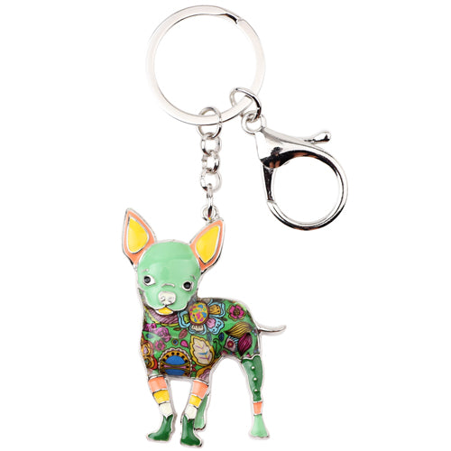 Enamel Cute Chihuahua Dog Keychains