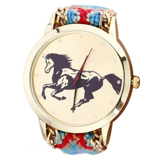 Classical Cheap Ladies Horse Rope Knitted Watches