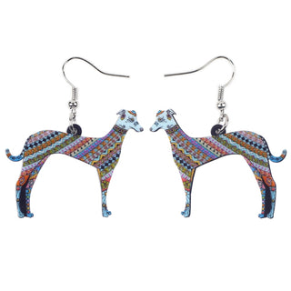 Color Cute Greyhound Dog Earrings